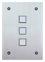 Omni-Bus 3-Button Wall Switch, Brushed Stainless