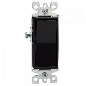 Leviton 5601-2E Light Switch, Decora Rocker Switch, Single-Pole - Black-2PK